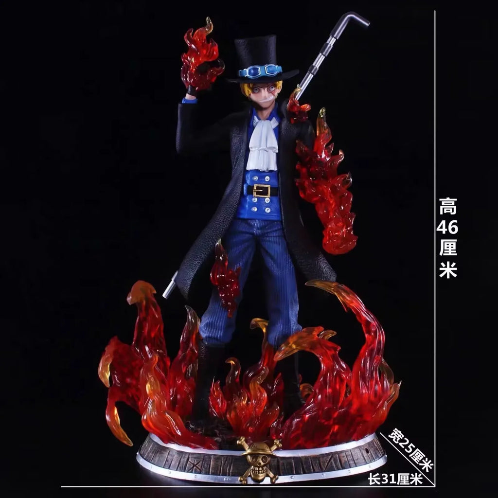 46 cm One Piece Anime Figur Sabo Actionfiguren PVC Modellsammlung Statue Desktop-Dekoration Puppen Kinderspielzeug Geburtstagsgeschenke