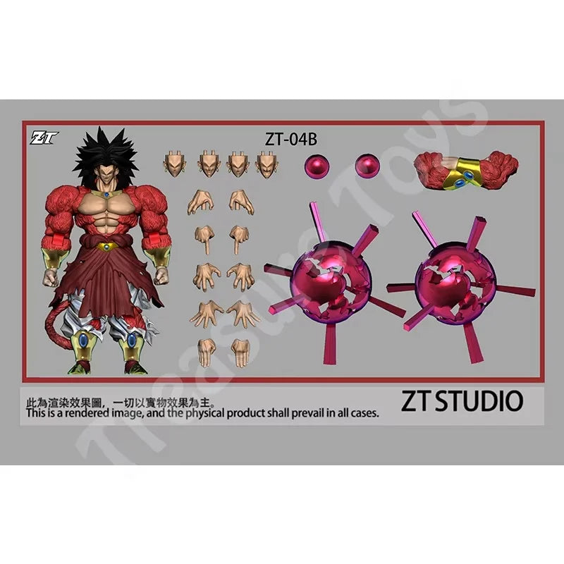 ZT Studio Broly Figure Dragon Ball Super Saiyan 4 Limit Breaker SSJ4 Broly 10 Inches Anime Action Figure Model Toys Gifts