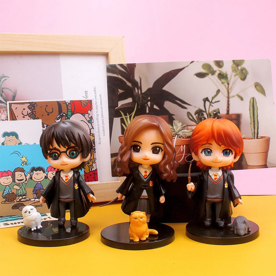 Harry Figure Set 10PCS 7cm Potter Q Version PVC Collectible Model Magic Character Desktop Decoration Gift for Fans