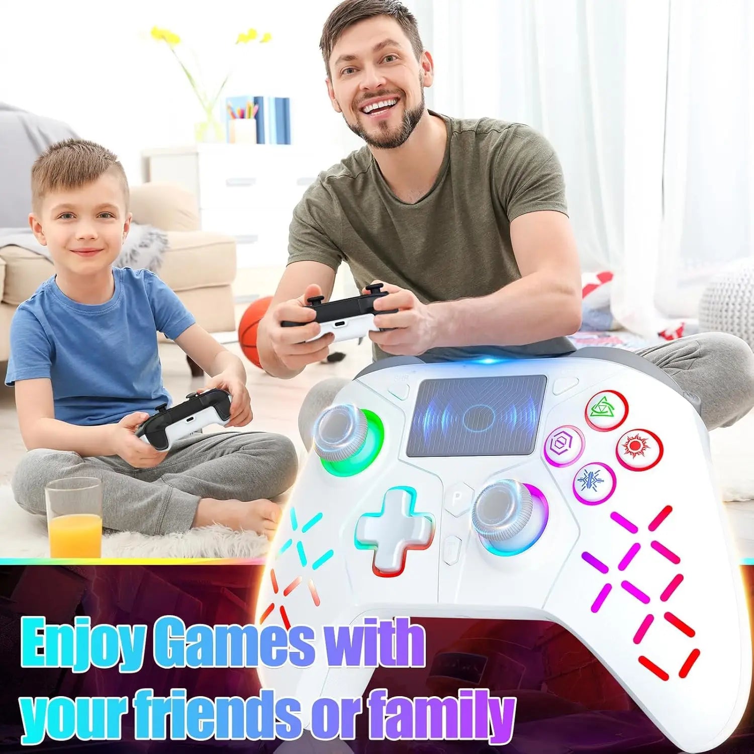 Wireless Controller For P5 With Dual Motor Sensor Touchpad Jack/Turbo/6-Axis Sensor Function, Compatible Ps3/Ps4/Pro/Slim/Ps5/Pc