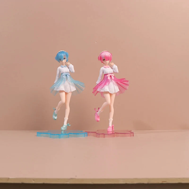 20cm Anime Re ZERO Starting Life in Another World Rem Ram Nighttime Fluorescence Version Action Figure Collection Model Toy Gift