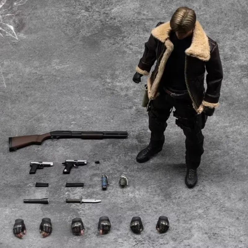 [24-Hour Shipping] Patriot Studio 1/12 Resident Evil Steelback Leon Movable Clothes Doll Soldier Figure Gift Collection