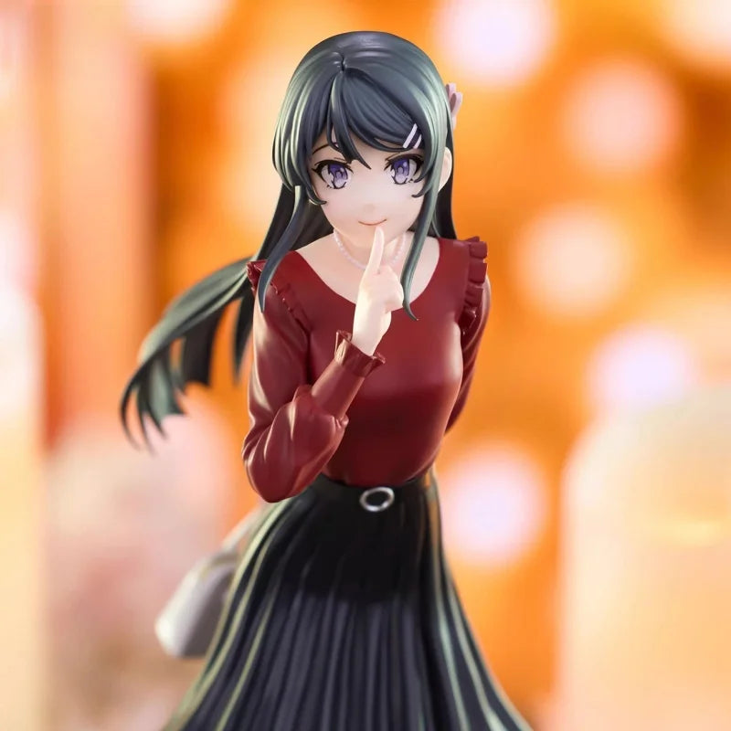 Genuine Furyu Trio-Try-It Rascal Does Not Dream Of Bunny Girl Anime Figure Sakurajima Mai Winter Clothing Desktop Model Toy Gift