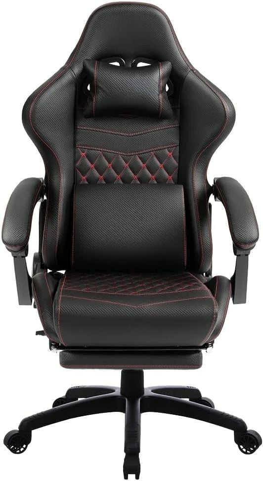 Gaming Chair Big and Tall, Ergonomic Game Chair for Adults with Footrest and Massage Lumbar Support, High Back Computer