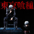 20cm Ken Kaneki Sitting Figure Tokyo Ghoul GK Replaceable Double Head Double Arms Statue With Base Anime Model Toy Deco Boy Gift