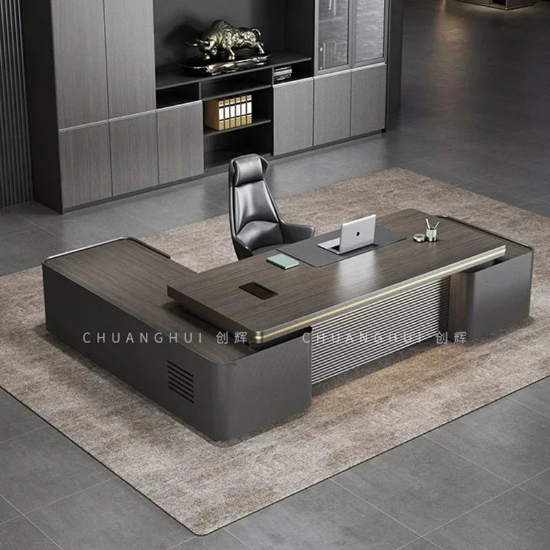 L Reception Office Table Adjustable Executive Work Pc Writing Desk Study Modern Mesa Escritorio Desk Accessories Furniture