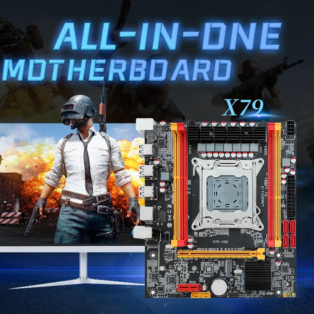 NVME M.2 SSD LGA 2011 Desktop Motherboard X79 Computer Motherboard 4*SATA2.0 Interface Fit for Intel CPU E5 2600/ 2689/2690/2670