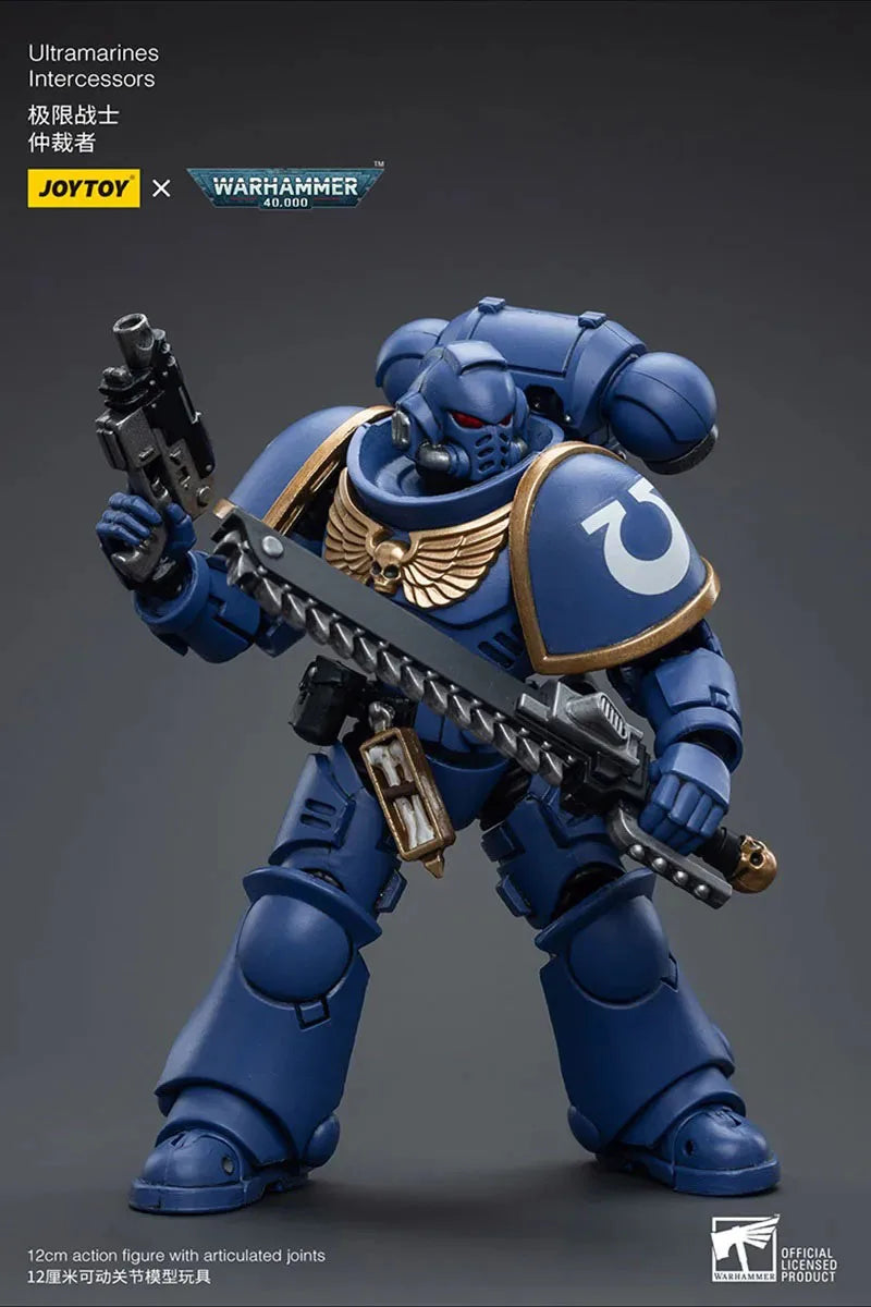 JOYTOY Warhammer 40K 1/18 Ultramarines Intercessors Action Figure 12cm Soldier Figurine Model Toy for Collection