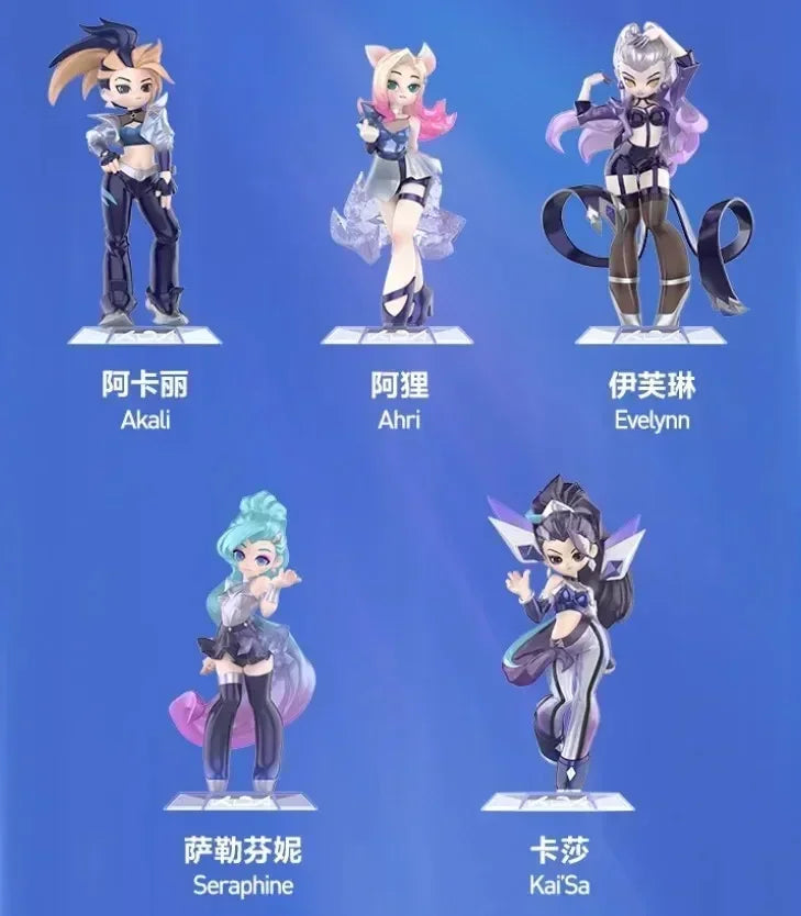 POP MART K/DA ALL out Series League of Legends Blind Box - Kawaii Anime Фигурка Изненада Мистериозна Колекция Кукли