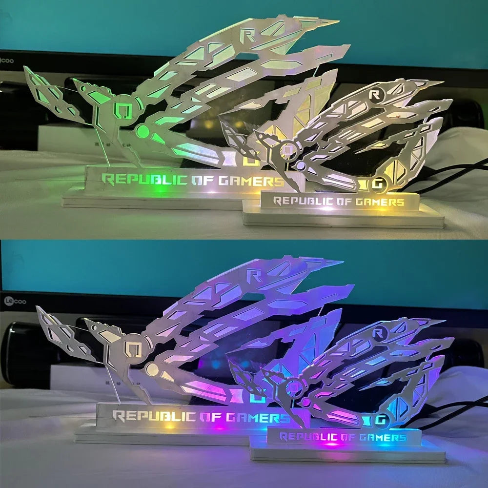 ARGB PC Case ROG Ornaments,DIY Desktop Gaming Cabinet Decorative Figure 5V 3PIN AURA SYNC