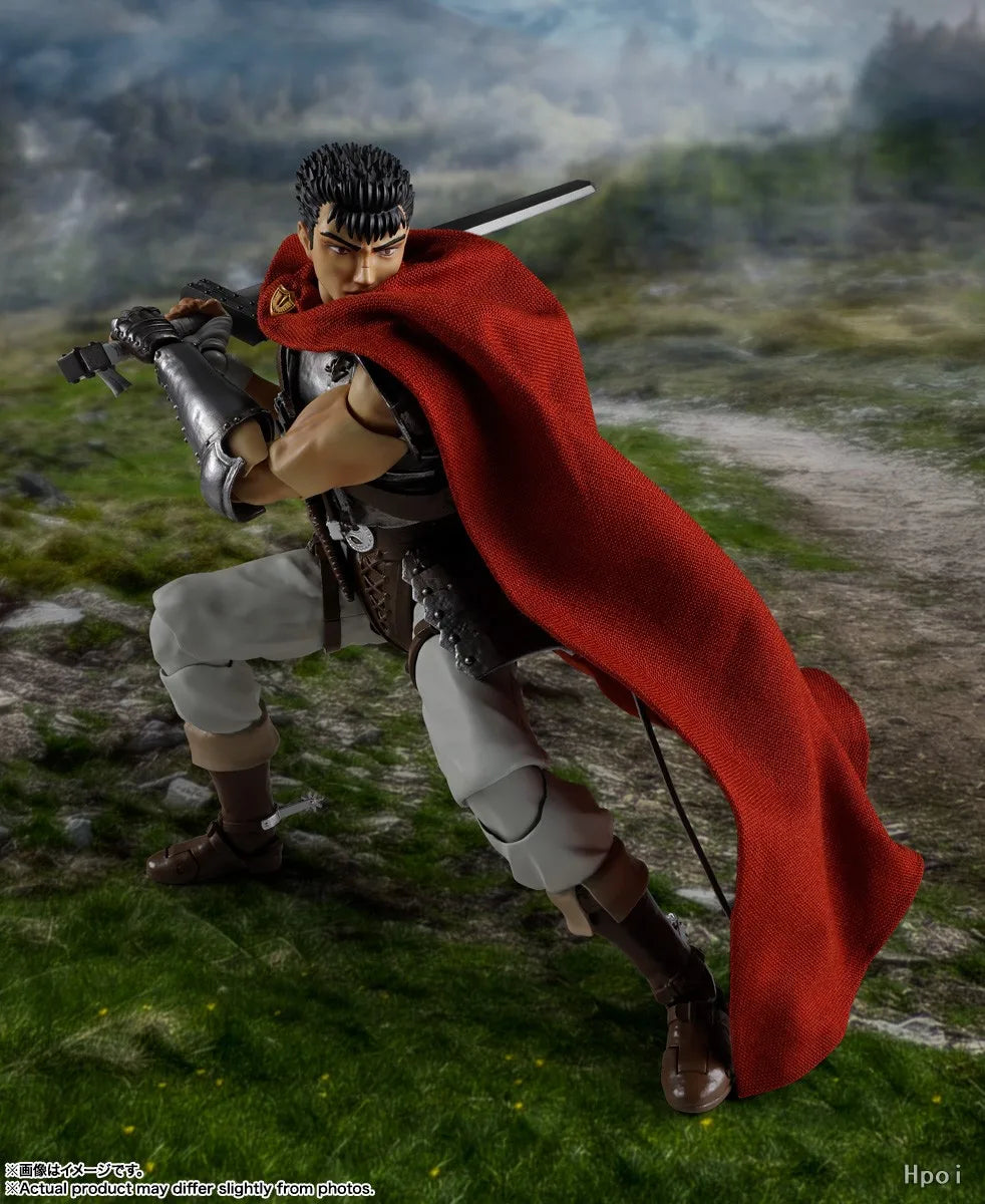 Original Anime Figure Bandai Berserk Guts S.H. Figuarts Action Figure PVC Toys Model Doll Figurine 16CM