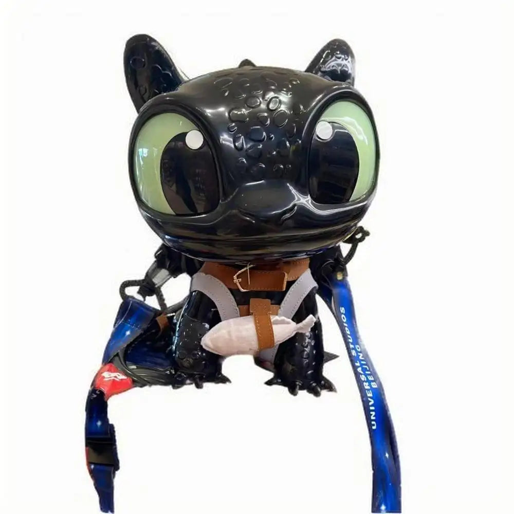 2025 Beijing Movie Park's Night Fury Storage Bin - A Black Dinosaur Ornament with Movable, Glowing Wings, Ideal for Souvenirs