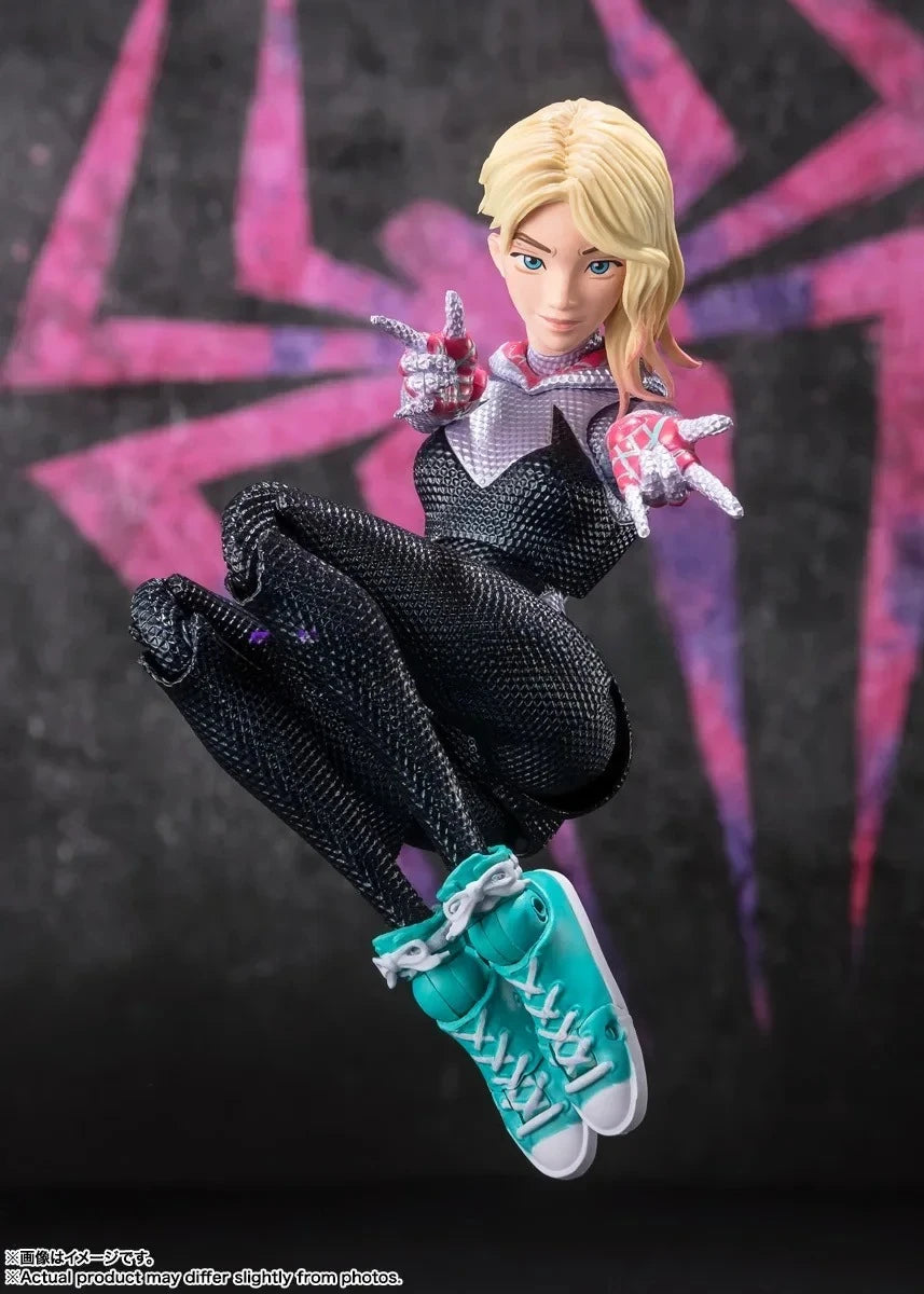 100% Original Bandai Shf Sh Figuarts  Across The S Miles Morales Gwen 1610 Rooftop Edition Action Figure