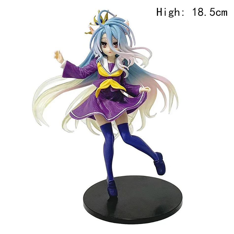 18.5cm No Game No Life Shiro Yuu Kamiya Art Works Girls Toys Japanese Anime PVC Action Figure Toy Game Collectible Model Doll