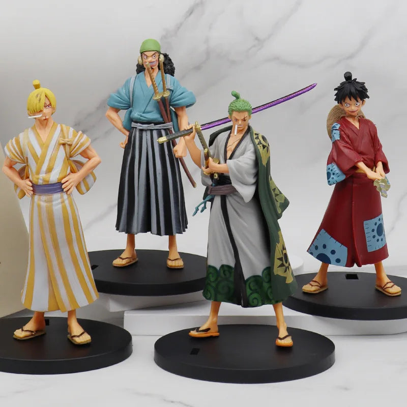 18 см One Piece Аниме Фигурка Pirate Warriors Monkey D Ruffy Roronoa Zoro Sanji Lysop Екшън фигурки Модел украшение