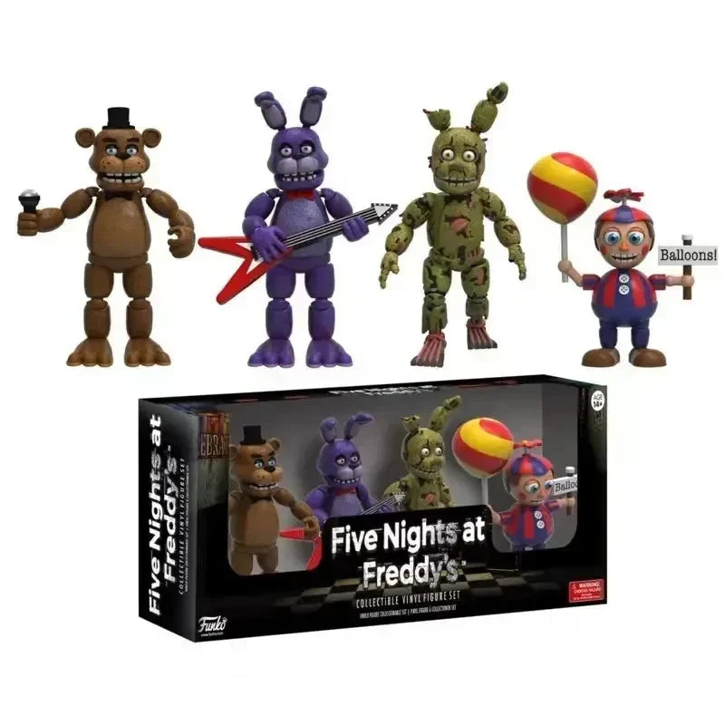 FNAF 4Pcs/Set Action Figures - Freddy, Bonnie, Chica, Foxy & Nightmare Balloon Boy Vinyl Collectible Model Set