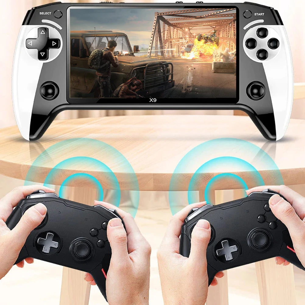Neue X9 Handheld-Spielkonsole 1500 mAh 5,5-Zoll-IPS-Bildschirm Videospielkonsole 8 GB 2000+ Retro-Spiele Tragbarer Spiel-Player für FC GBA