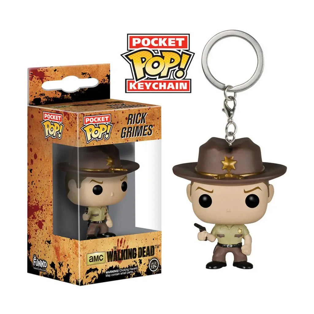 FUNKO POP Walking Dead Daryl Dixon Rick Grimes AMC Pocket Pop Keychain Action Figure Toys For Children Christmas Gift
