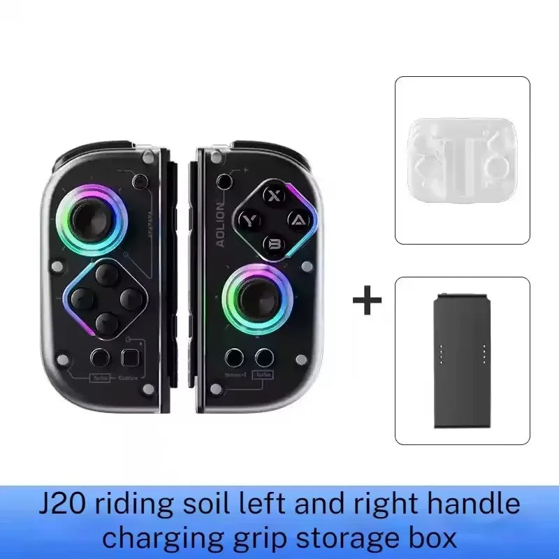 J20 BT 5.2 L/R JoyCon Gamepad For Nintendo Switch/Lite/Oled Joypad With RGB Light Game Controller Compatible With PC Android IOS