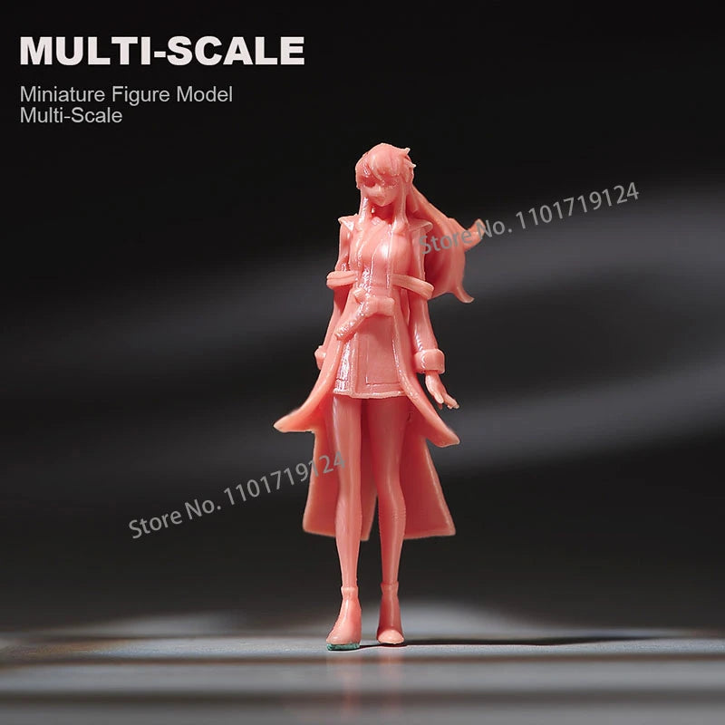 Miniatures 1/24 1/64 1/43 1/87 Anime Fighter Boy Girl Figure Diorama Street Scene Sand Table Prop Model For Car Vehicle
