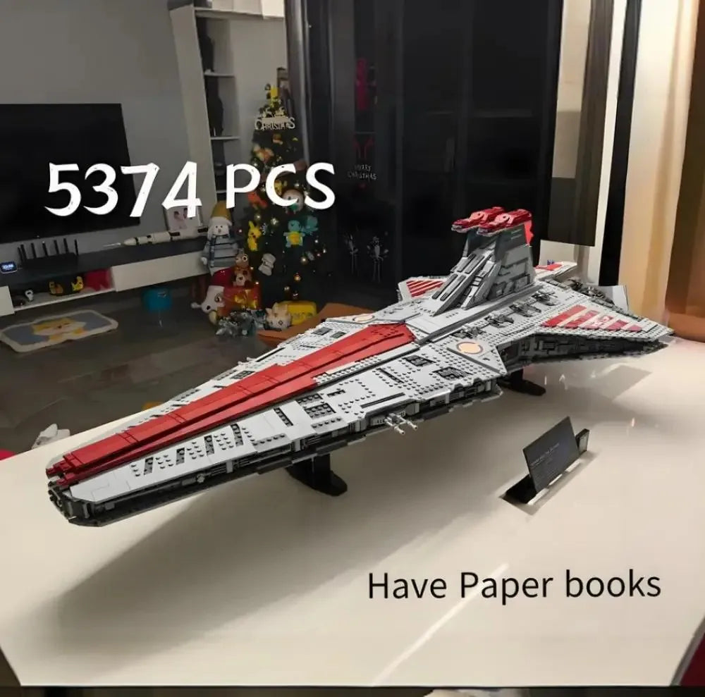 Stock NEW 75367 Biggest Venator Class Republic Attacks Cruiser 5374Pcs Home Decoration Assembly Model For Christmas Gifts