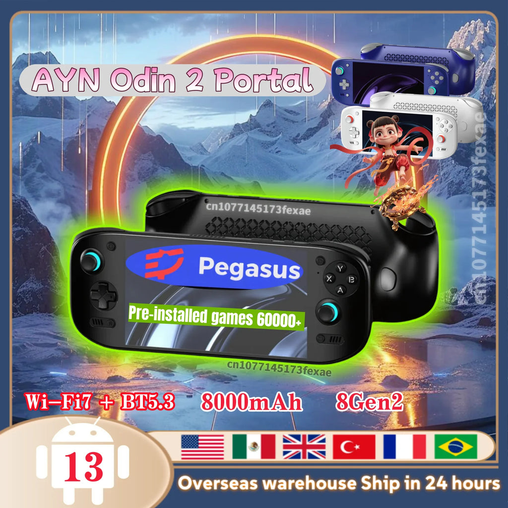 AYN Odin 2 Portal Retro Handheld Game  Video Player Console 7 Inch 120HZ Screen Android 13 Bluetooth  16G+ITB 512G PSP PS2 Gift