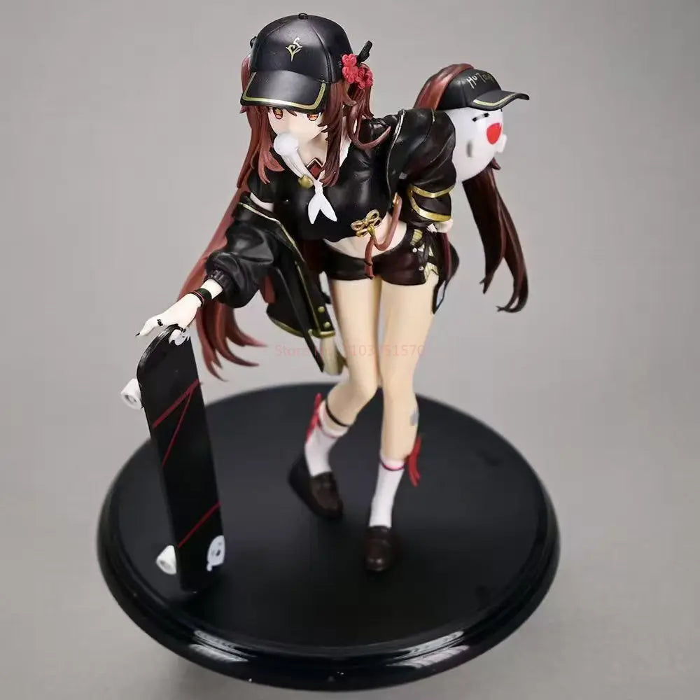 Hot Anime Genshin Impact Figures Gk Hu Tao Action Figures Skateboarding Trendy Clothes Pvc Model Collection Toys Birthday Gifts
