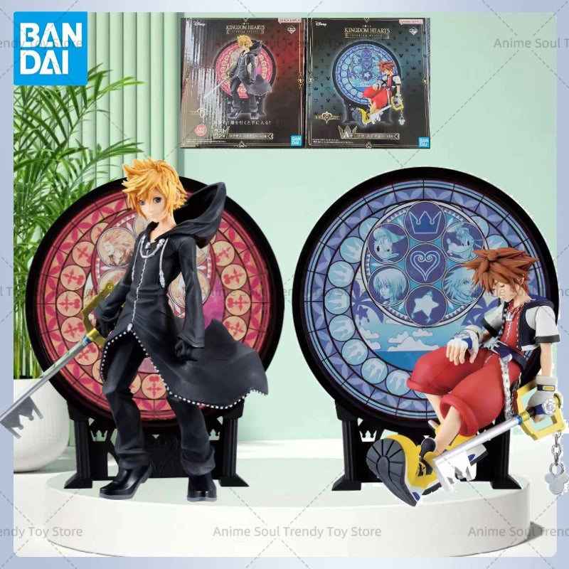 BANDAI Ichiban Kuji Kingdom Hearts Linking Hearts Prize A Sora Statue Last One Prize Roxas Statue Figure Collectible Toys Gift