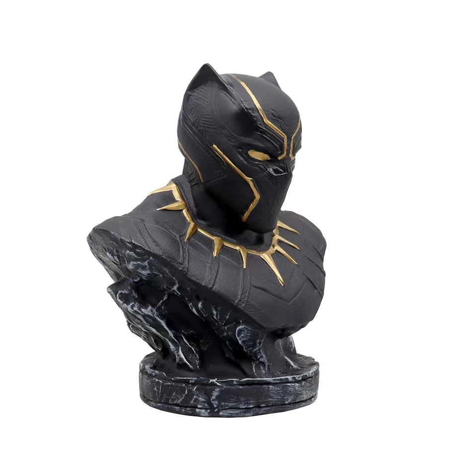 16CM Iron Man Panther Bust Anime Figure Statue marvel Avengers Large Figure Living Room Ornament Resin Collection Gift Toys