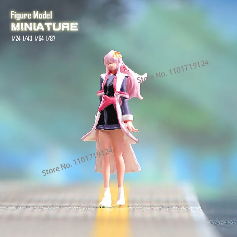 Miniatures 1/24 1/64 1/43 1/87 Anime Fighter Boy Girl Figure Diorama Street Scene Sand Table Prop Model For Car Vehicle