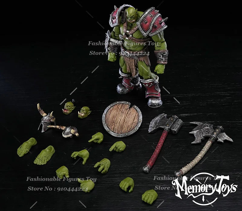 Memory Toys WOW 1/12 Men Sodlier Orc Mercenary Captain Angry Kagas Full Set 20Cm Action Figure Model Best Fans Collection