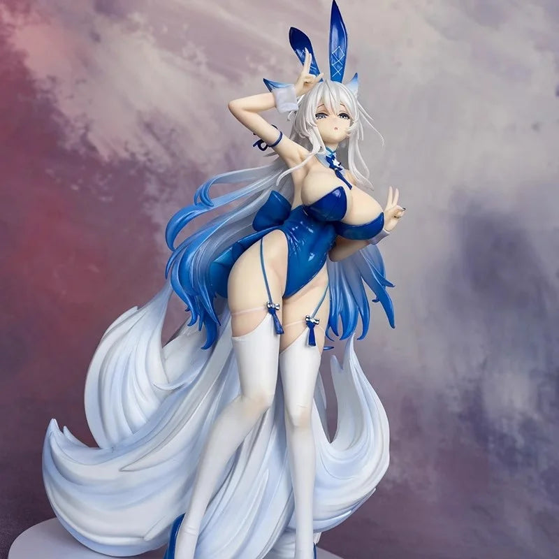 Azur Lane Shinano Dreams of the Hazy Moon 1/7 Bunny Girl GK Model Kit Translucent Skirt Twin Tails Anime Figure Decoration Gifts