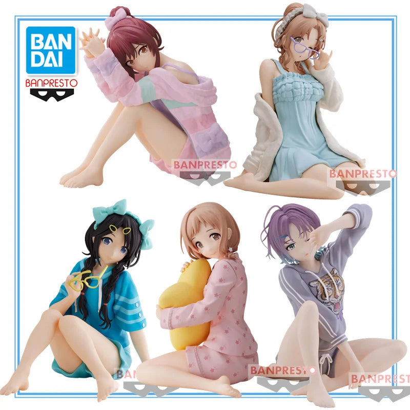 Bandai THE IDOLM@STER Asakura Tooru Sakuragi Mano Mitsumine Yuika Ichikawa Hinana Relax Time PVC Action Figure Model Toys