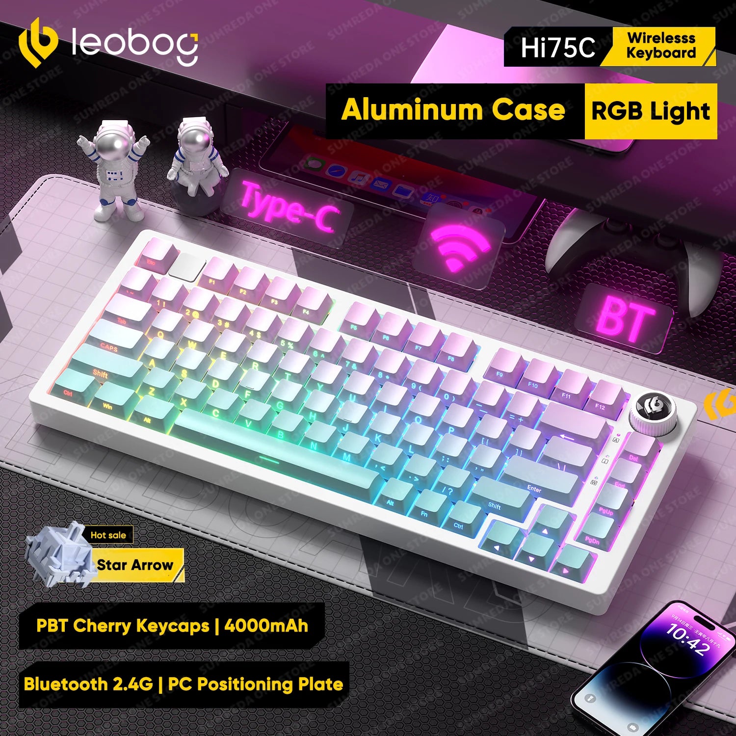 Leobog Hi75C Hi75C Pro Hi75 Gaming Aluminium Drahtlose Mechanische Tastatur Kit 81 Tasten Bluetooth 2,4G Wired Hotswap Gamer Tastatur