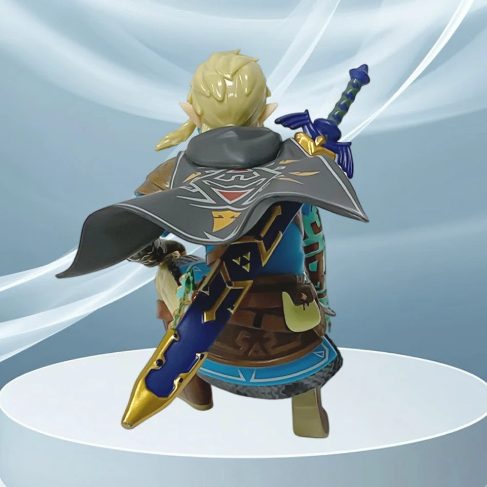 Anime 12cm Legend Of Zelda Link Kingdom Of Tears Squatting Position Figure Statue Game Pvc Handheld Models Toy Ornaments Gifts