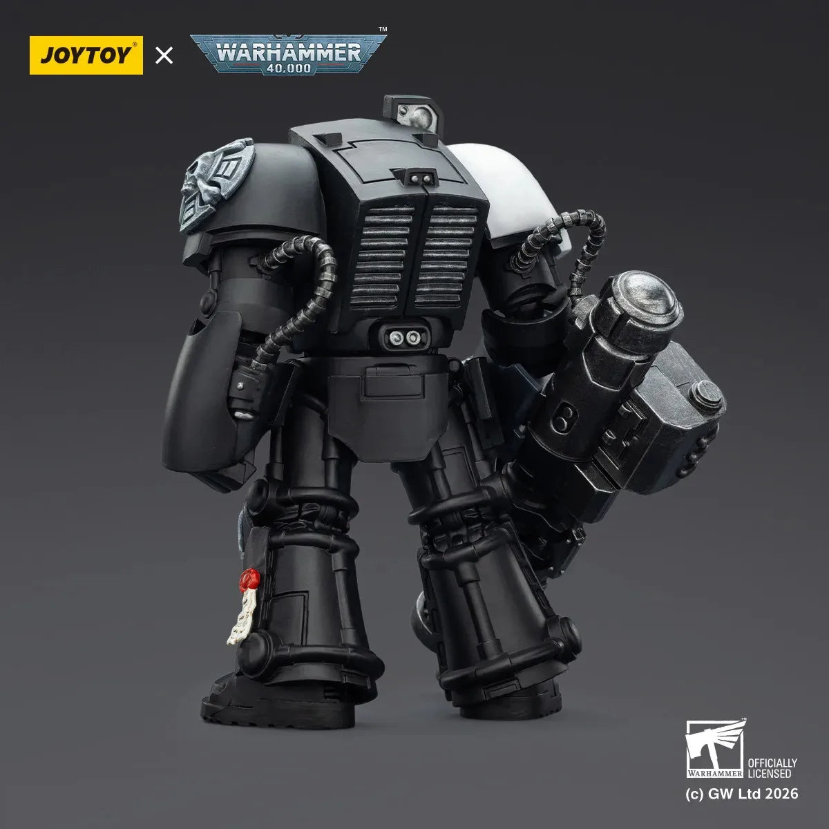 JOYTOY Warhammer 40000/40k Raven Guard Terminator 3 with Power Fist and Assault Cannon Action Figure Doll Decoration Gift Model