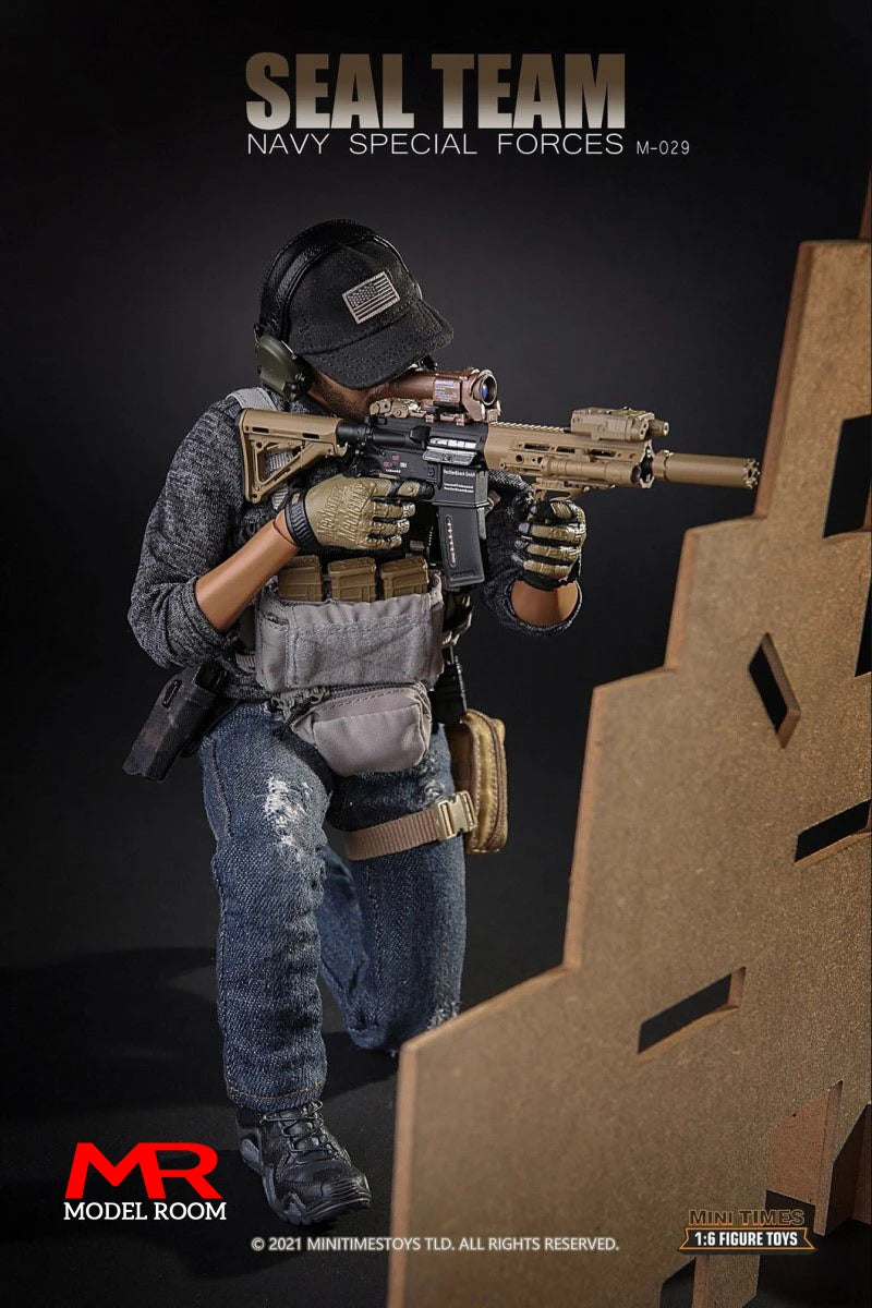 mini times toys M029 1/6 US Seal Team NAVY Special Force Soldier Jason Action Figure with Dog 12'' Male Figurine Model Toy