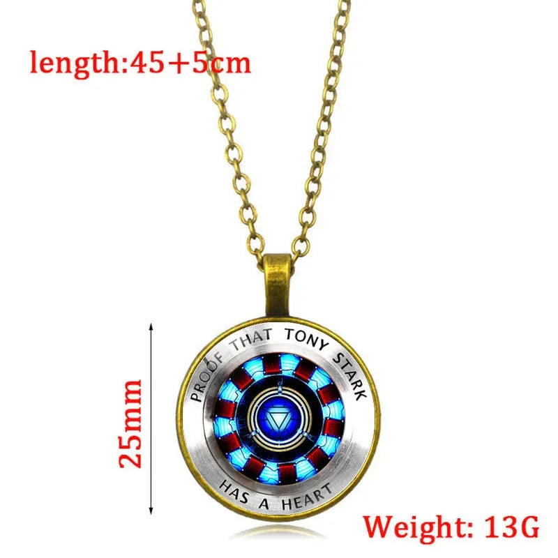 Disney Marvel Ironman Necklace Avengers Figure Cosplay Props Pendant Men Women Accessories Child Gift