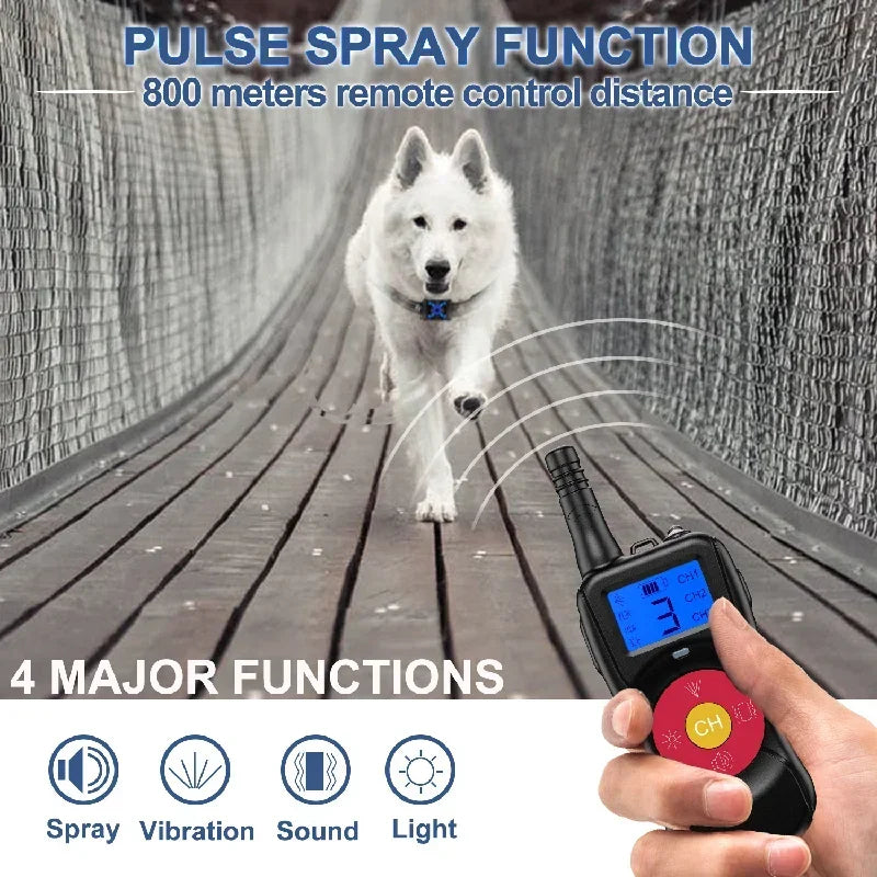 800-ml-Citronella-Spray-Hundetrainingshalsband mit Fernbedienung, Antibellhalsband für Haustiere, Hundetrainingsgerät mit elektrischem Schock zur Bellunterdrückung