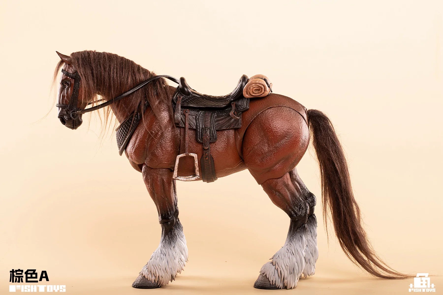 In Stock Authentic Fish Toys 1/12 Wasteland Series Basic Piebald Horse Mount Articulated Action Figure Animal Toy