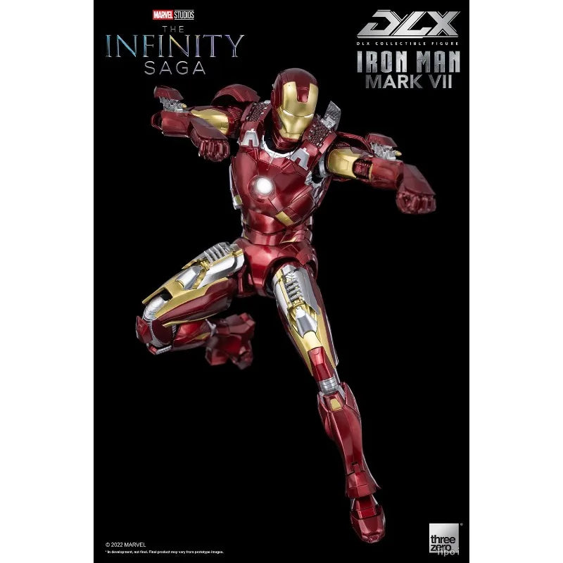 Original Threezero MARVEL THE INFINITY SAGA DLX Iron Man Mark 7 Anime Figure Model Toys Collection