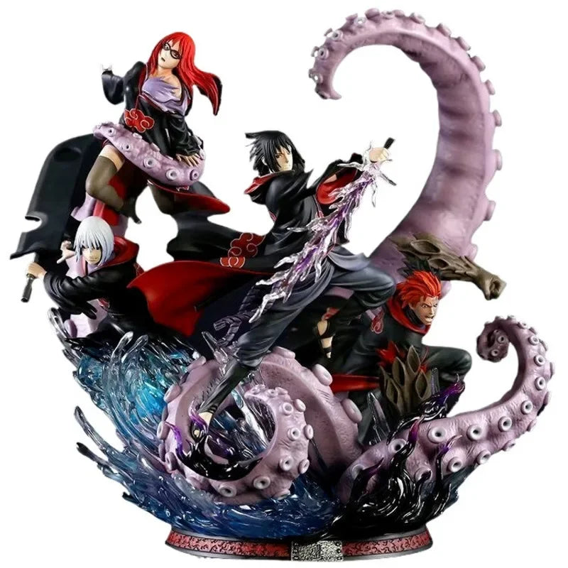 40cm Naruto Taka Squad Scene Statue Sasuke Suigetsu Karin Extra Large Anime Figure Epic Multi-Character Model Collection Gift