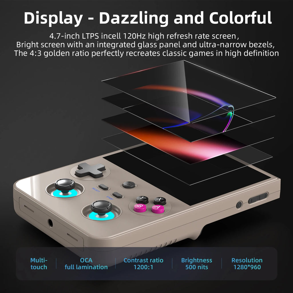 ANBERNIC RG477V Handheld Game Console 4.7" LTPS In-Cell Android 14 DSP Sound Effect Video Player Support AI RixelHK 1080p-DP Out