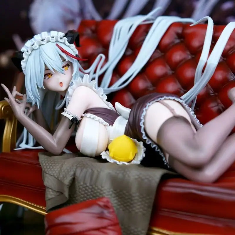 Azur Lane Kms Agir Anime Figure Maid Outfit With Red Sofa Collectible Figurine Desktop Ornament Peripheral For Adult Display