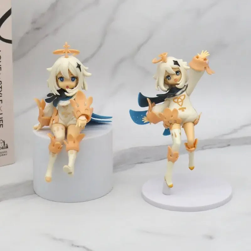 New Hot Game Genshin Impact Anime Figures Paimeng Hand Office Peripheral Q Version Anime Series Pretty Girl Pvc Model Toys Gift