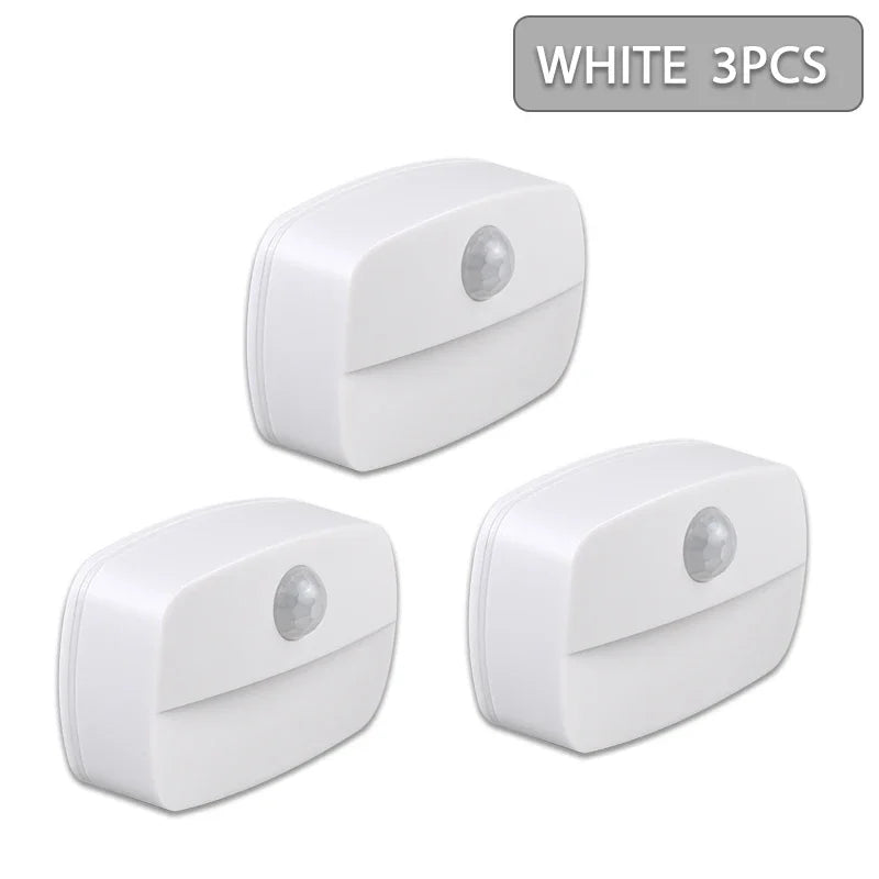 1-5PCS Led Night Light with Motion Sensor AAA Battery Powered Wireless Kitchen Cabinet Lamp for Bedroom Closet Stairs Hallway
