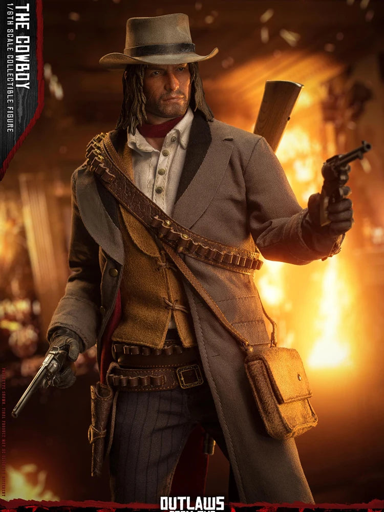 LIMTOYS LIM011 1/6 Movable Cowboy John Action Figure Classic Movie Outlaws From The West Simulation 12" Full Set Soldier Model