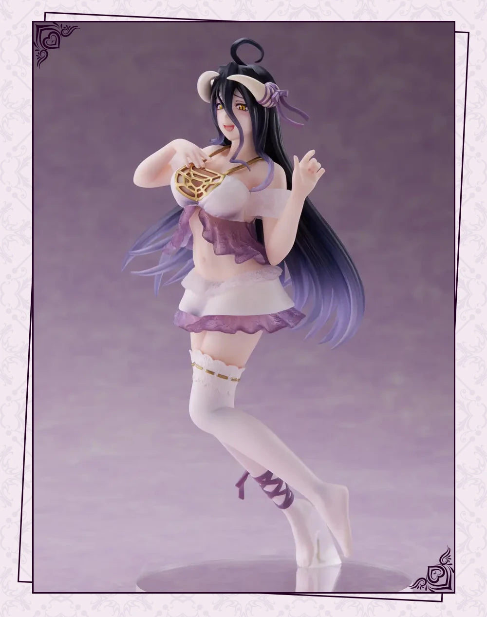 В наличност TAITO Coreful Overload Albedo Nightwear Ver Desktop Cute Doll Anime Figures Kawaii Models Toys PVC Collector