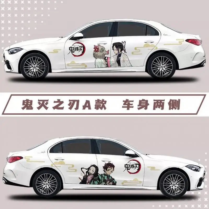 Demon Slayer Sticker Car Body Decoration Car Clothes Diy Cute Kamado Tanjirou Kochou Shinobu Car Decoration Sticker Gift