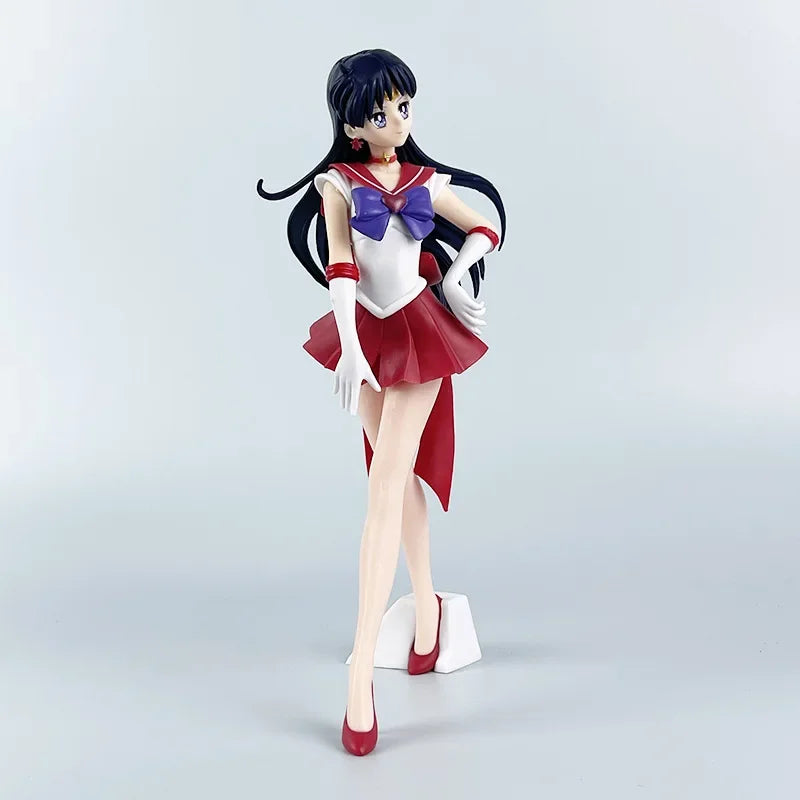 22cm Anime Sailor Moon Figure Sailor Mars Sailor Mercury Action Figures Hand Made Toys Kawaii Model Doll Ornaments Kids Gifts